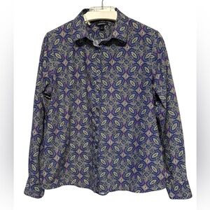 LAND’S END Long Sleeve Button-Up Paisley Shirt